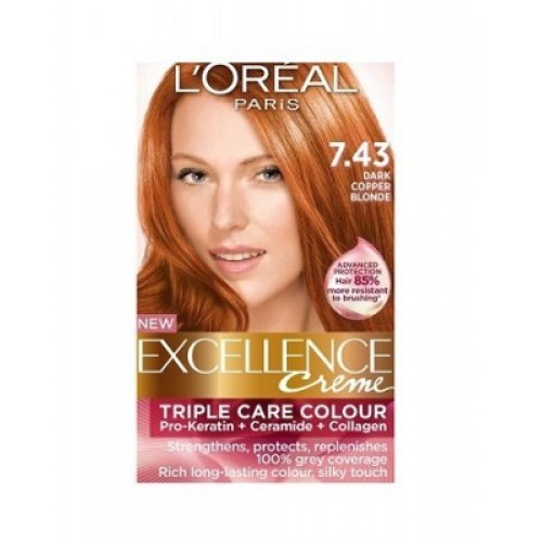 Excellence Creme 7 43 Dark Copper Blonde Hair Color Meridukan Pk